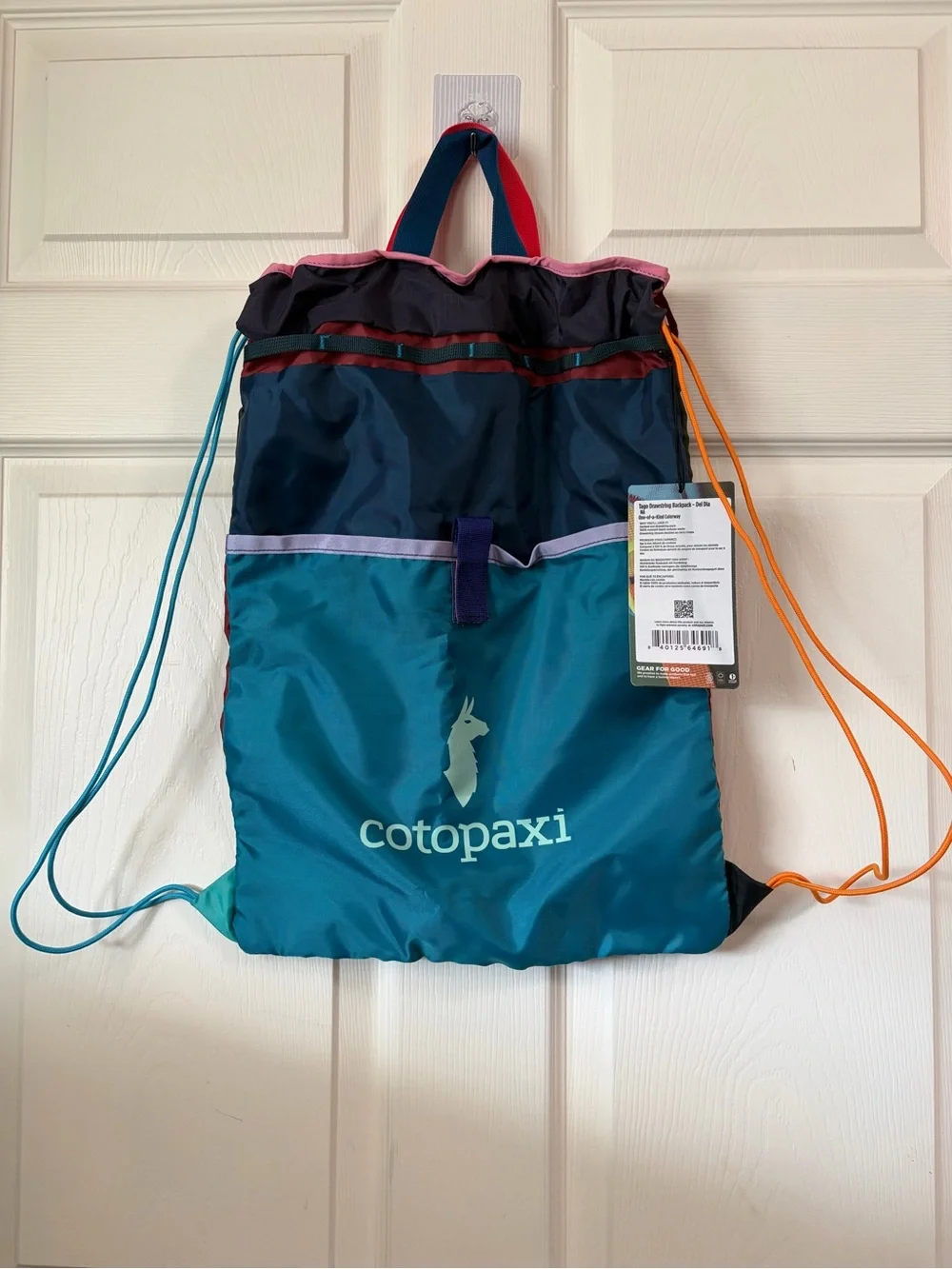 Cotopaxi Colorblock Drawstring Backpack in Teal & Navy NWT